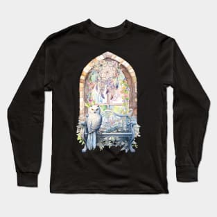 Owl Arch Flowers Long Sleeve T-Shirt